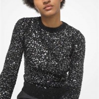 Жіночий Светр (Sequined Tweed Crewneck Sweater) 65136-05 чорний