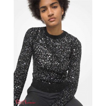 Жіночий Светр (Sequined Tweed Crewneck Sweater) 65136-05 чорний