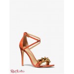 Женские Сандалии MICHAEL KORS (Scarlett Chain Link Crocodile Embossed Leather Sandal) 65276-05 оранжевая специя