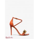 Женские Сандалии MICHAEL KORS (Scarlett Chain Link Crocodile Embossed Leather Sandal) 65276-05 оранжевая специя