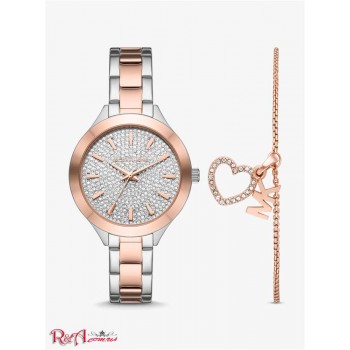 Женский Браслет (Pave Two-Tone Watch and Heart Bracelet Set) 60906-05 Два Тон