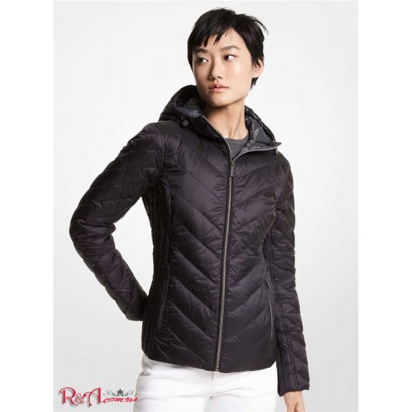 Женская Куртка MICHAEL KORS (Reversible Printed Nylon Packable Puffer Jacket) 61106-05 Черный