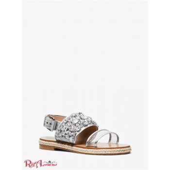 Женские Сандалии (Lafayette Embellished Metallic Snakeskin Sandal) 49226-05 Серебро