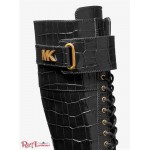 Женские Ботинки MICHAEL KORS (Stark Crocodile Embossed Leather Combat Boot) 65636-05 Черный