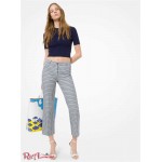Жіночі Штани MICHAEL KORS (Tattersall Wool-and-Cotton Jacquard Cropped Trousers) 65566-05 морський