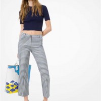Женские Штаны (Tattersall Wool-and-Cotton Jacquard Cropped Trousers) 65566-05 морской