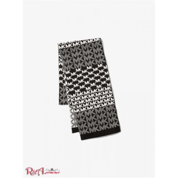 Женский Шарф (Patchwork Logo Jacquard Scarf) 65176-05 черный/кремовый