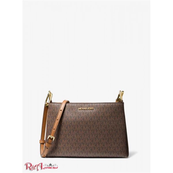 Женская Сумка Кроссбоди MICHAEL KORS (Trisha Medium Logo Crossbody Bag) 61506-05 Коричневый