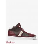 Жіночі Снікерси MICHAEL KORS (Chapman Studded Leather and Logo High-Top Sneaker) 65237-05 темна ягода