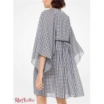 Женское Платье MICHAEL KORS (Gingham Flutter-Sleeve Dress) 61257-05 черный/белый