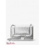 Женская Сумка Кроссбоди MICHAEL KORS (Rory Medium Metallic Quilted Cotton Blend Crossbody Bag) 61487-05 серебро