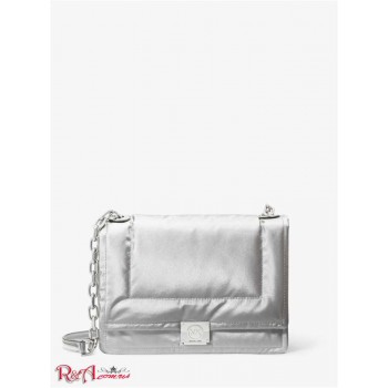 Женская Сумка Кроссбоди (Rory Medium Metallic Quilted Cotton Blend Crossbody Bag) 61487-05 Серебро