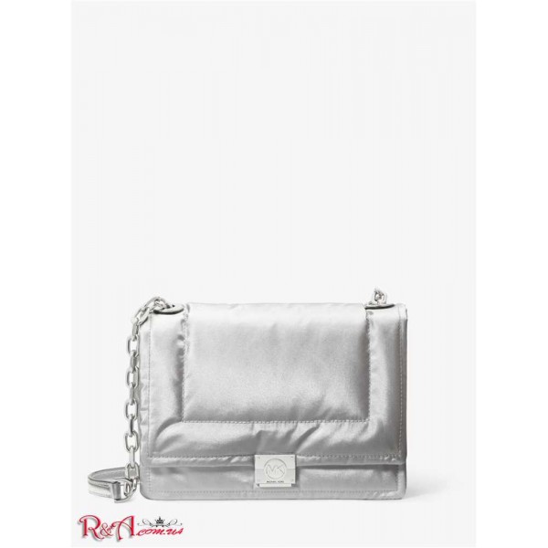 Женская Сумка Кроссбоди MICHAEL KORS (Rory Medium Metallic Quilted Cotton Blend Crossbody Bag) 61487-05 серебро