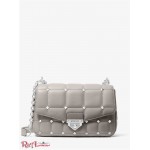Женская Сумка на Плечо MICHAEL KORS (SoHo Large Studded Quilted Leather Shoulder Bag) 65477-05 Жемчужный Серый
