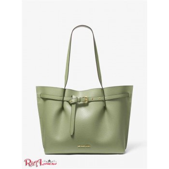 Женская Таут Сумка (Emilia Large Pebbled Leather Tote Bag) 65367-05 Светлый Sage