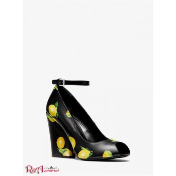 Жіночі Туфлі (Julianne Lemon-Print Leather Peep-Toe Pump) 49207-05 чорний