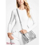 Женская Сумка Кроссбоди MICHAEL KORS (Rory Medium Metallic Quilted Cotton Blend Crossbody Bag) 61487-05 серебро
