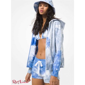 Женские Шорты (Tie Dye Cotton Terry Shorts) 60747-05 Экипаж Синий