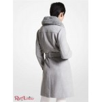 Жіноче Пальто MICHAEL KORS (Faux Fur-Trimmed Wool Blend Coat) 61117-05 Heather Сірий