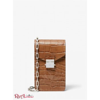 Женская Сумка Кроссбоди (Gramercy Crocodile Embossed Leather Phone Crossbody Bag) 65457-05 каштановый