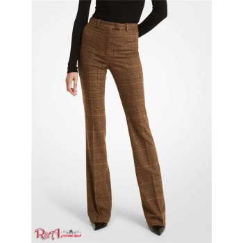 Женские Штаны (Glen Plaid Stretch Flannel Split-Cuff Trousers) 65587-05 ячмень