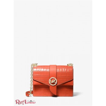 Женская Сумка Кроссбоди (Greenwich Small Crocodile Embossed Leather Crossbody Bag) 61547-05 Оранжевый Spice