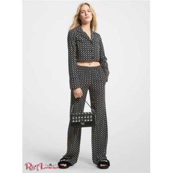 Женская Пижама (Studded Medallion Crushed Crepe Cropped Pajama Shirt) 60987-05 Никель