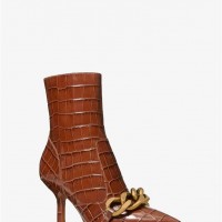 Жіночі Черевики (Scarlett Embellished Crocodile Embossed Leather Boot) 65637-05 Chestnut