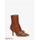 Женские Ботинки (Scarlett Embellished Crocodile Embossed Leather Boot) 65637-05 Chestnut