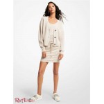 Женский Кардиган MICHAEL KORS (Ribbed Wool Blend Cropped Cardigan) 60698-05 Dune