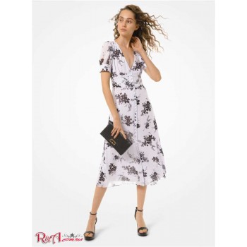Женское Платье (Floral Georgette Button-Front Dress) 60808-05 Лавандовый Туман