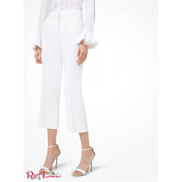 Жіночі Штани MICHAEL KORS (Stretch-Cotton Cropped Trousers) 65568-05 Оптичний Білий