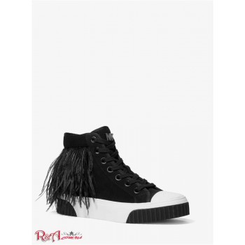 Женские Сникерсы (Gertie Feather Embellished Suede High-Top Sneaker) 65218-05 черный