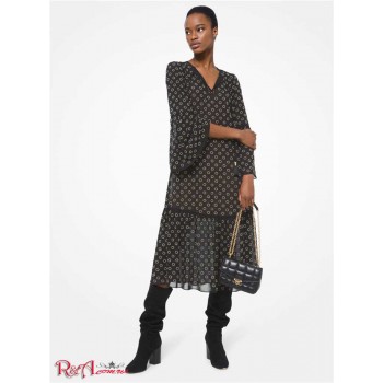 Женский Кафтан (Embellished Georgette Bell-Sleeve Caftan) 53158-05 Черный/Золото