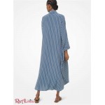 Женский Кафтан MICHAEL KORS (Striped Silk Crepe de Chine Caftan) 65258-05 море