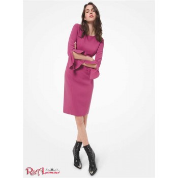 Женское Платье (Stretch Wool Crepe Ruffled-Cuff Sheath Dress) 61258-05 Mauve