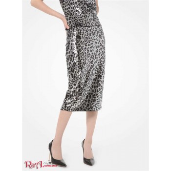 Женская Юбка (Leopard Sequined Pencil Skirt) 60958-05 Окурмена