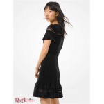Женское Платье MICHAEL KORS (Crepe Jersey and Mesh Ruffled Dress) 61018-05 черный