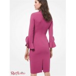 Женское Платье MICHAEL KORS (Stretch Wool Crepe Ruffled-Cuff Sheath Dress) 61258-05 mauve