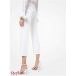 Жіночі Штани MICHAEL KORS (Stretch-Cotton Cropped Trousers) 65568-05 Оптичний Білий