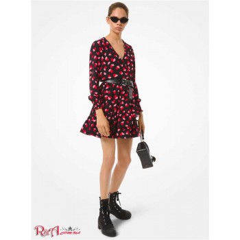 Женское Платье (Petal Crepe Wrap Ruffle Dress) 60818-05 Черный Комбо