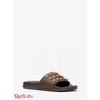 Женские Сандалии (Gilmore Studded Logo Slide Sandal) 61328-05 Коричневый