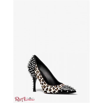 Жіночі Туфлі (Gracie Leopard Calf Hair and Studded Leather Pump) 49258-05 хакі