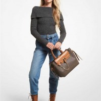 Жіночий Светр (Wool Blend Off-The-Shoulder Sweater) 65008-05 Derby Heather