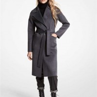 Жіноче Пальто (Wool Blend Wrap Coat) 65128-05 Heather Сірий