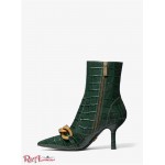 Жіночі Черевики MICHAEL KORS (Scarlett Embellished Crocodile Embossed Leather Boot) 65638-05 Мох