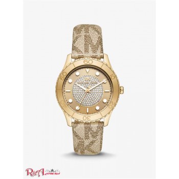 Жіночий Годинник (Oversized Runway Dive Pave Gold-Tone and Metallic Logo Watch) 64979-05 золото