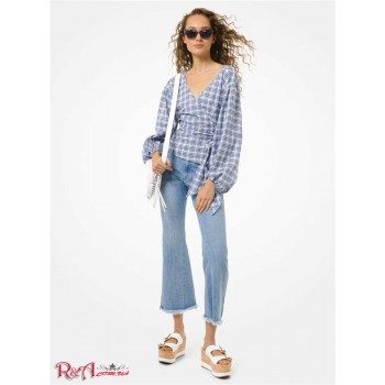 Женский Топ (Metallic Plaid Cotton Blend Wrap Top) 53089-05 Шамбрей