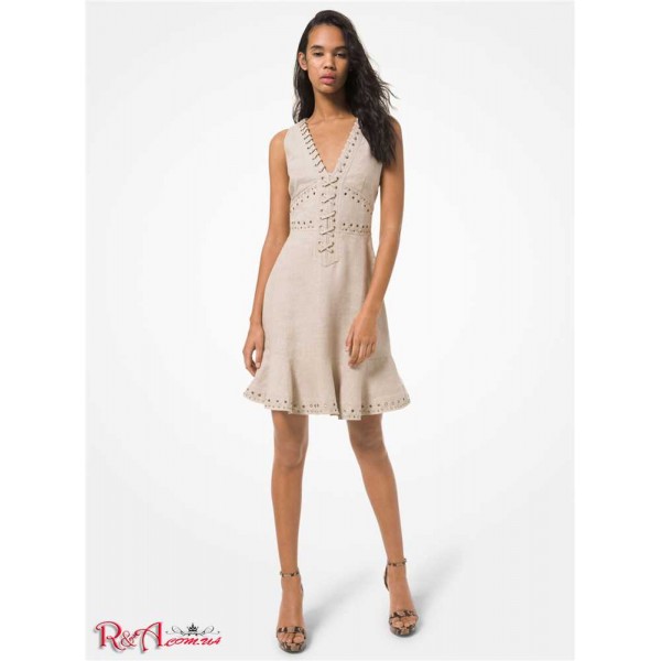 Жіноча Сукня MICHAEL KORS (Lace-Up Washed Linen Dress) 60729-05 Hemp