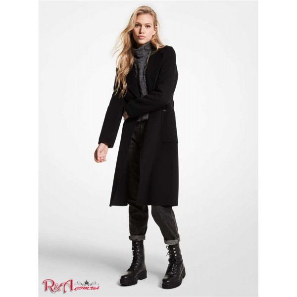 Женское Пальто MICHAEL KORS (Wool Blend Wrap Coat) 65129-05 Черный